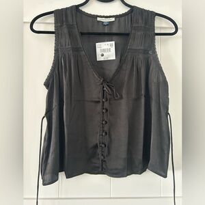 American Eagle Outfitters Black Button-Front Blouse